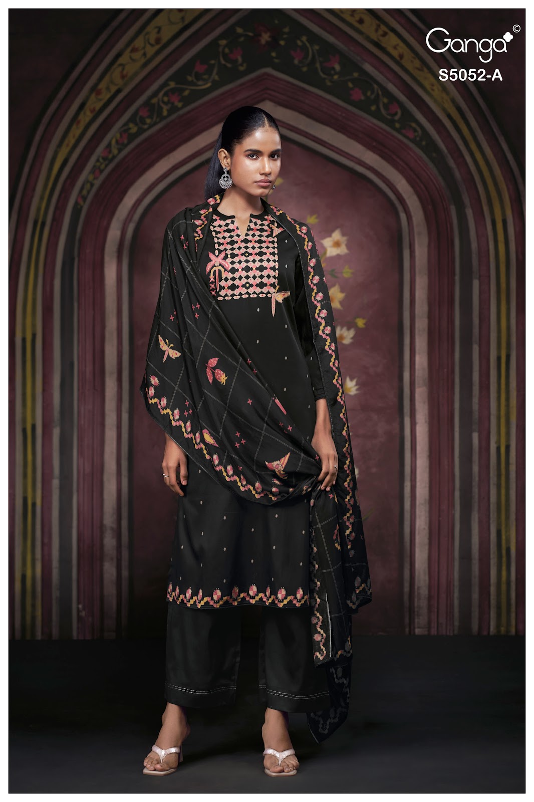 Nyrisha S5052 Ganga Cotton Satin Pant Style Suits Wholesaler
