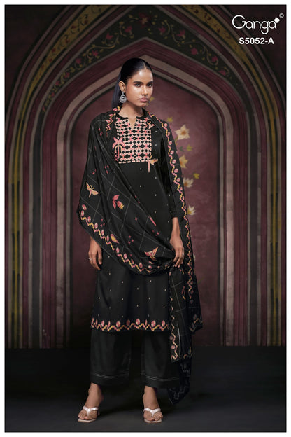 Nyrisha S5052 Ganga Cotton Satin Pant Style Suits Wholesaler