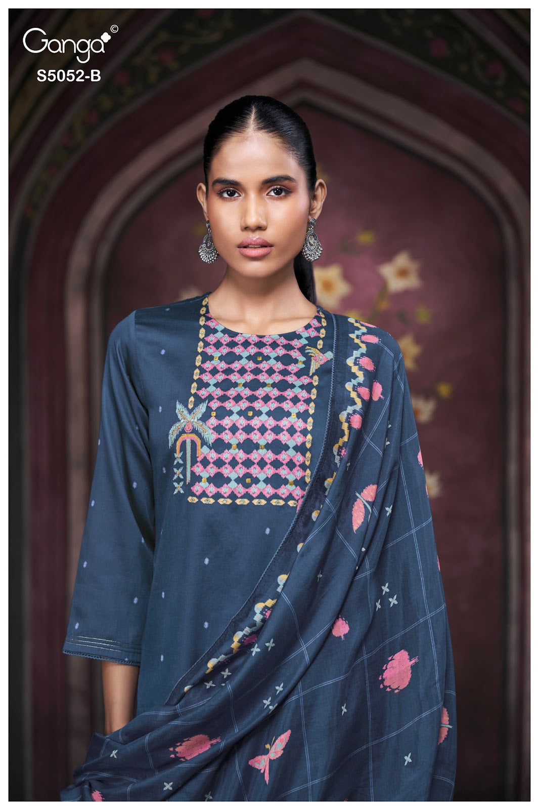 Nyrisha S5052 Ganga Cotton Satin Pant Style Suits Wholesaler