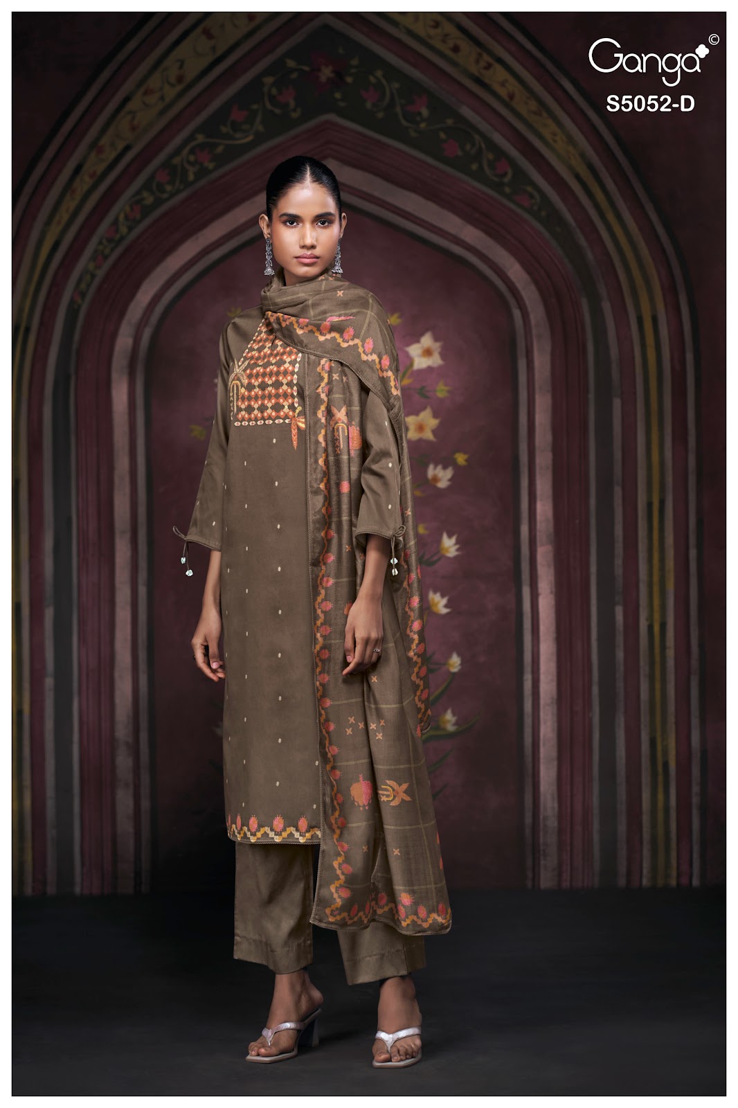 Nyrisha S5052 Ganga Cotton Satin Pant Style Suits Wholesaler