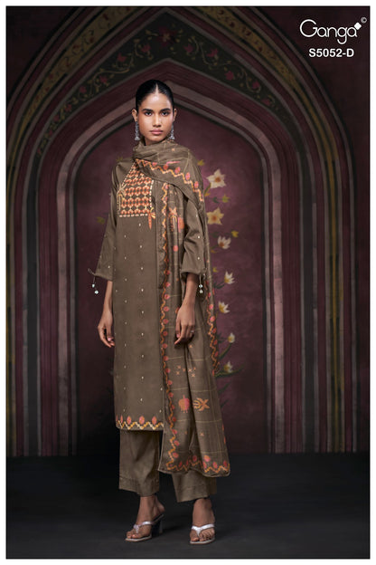 Nyrisha S5052 Ganga Cotton Satin Pant Style Suits Wholesaler