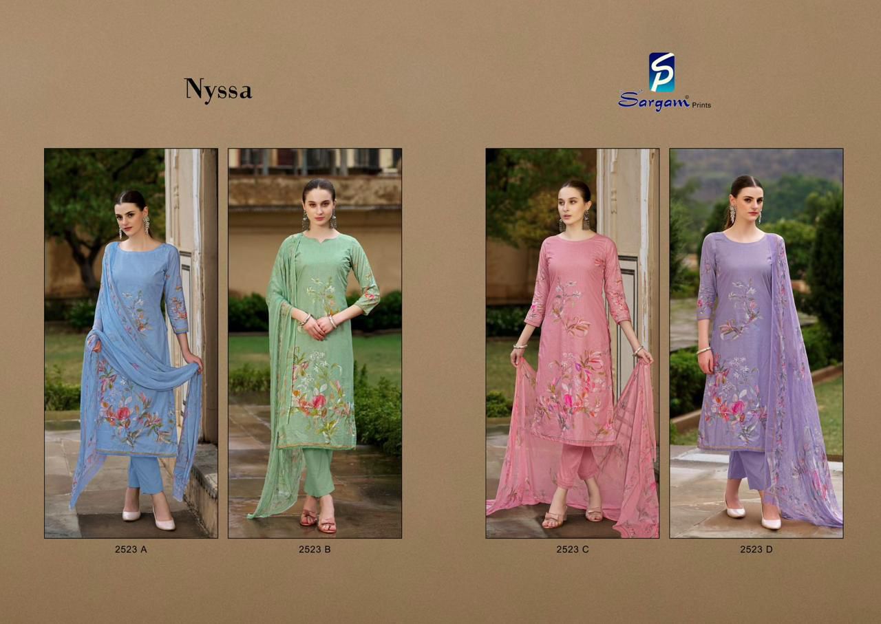 Nyssa Sargam Prints Cambric Pant Style Suits Supplier