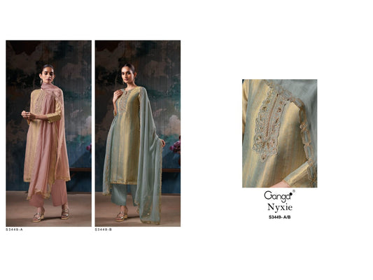 Nyxie 3449 Ganga Premium Bemberg Plazzo Style Suits Manufacturer Ahmedabad