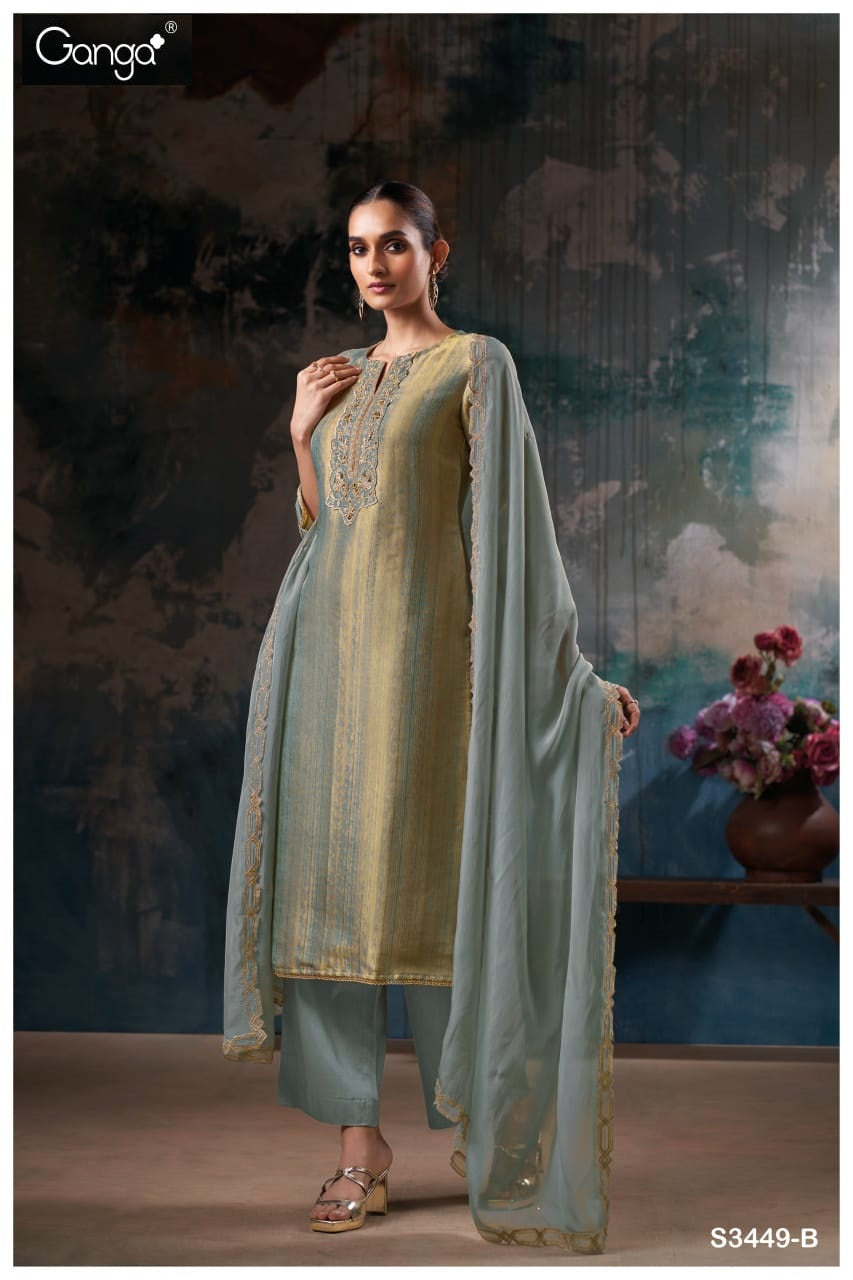 Nyxie 3449 Ganga Premium Bemberg Plazzo Style Suits Manufacturer Ahmedabad