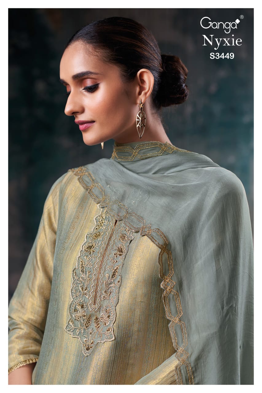 Nyxie 3449 Ganga Premium Bemberg Plazzo Style Suits Manufacturer Ahmedabad