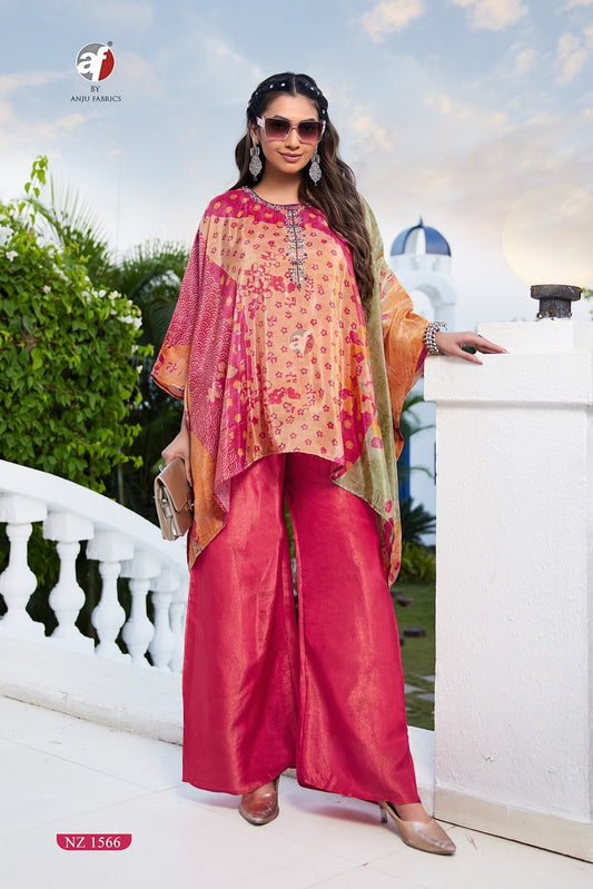 Nz 1566 Af Simmer Kaftan Pant Set Wholesale Rate