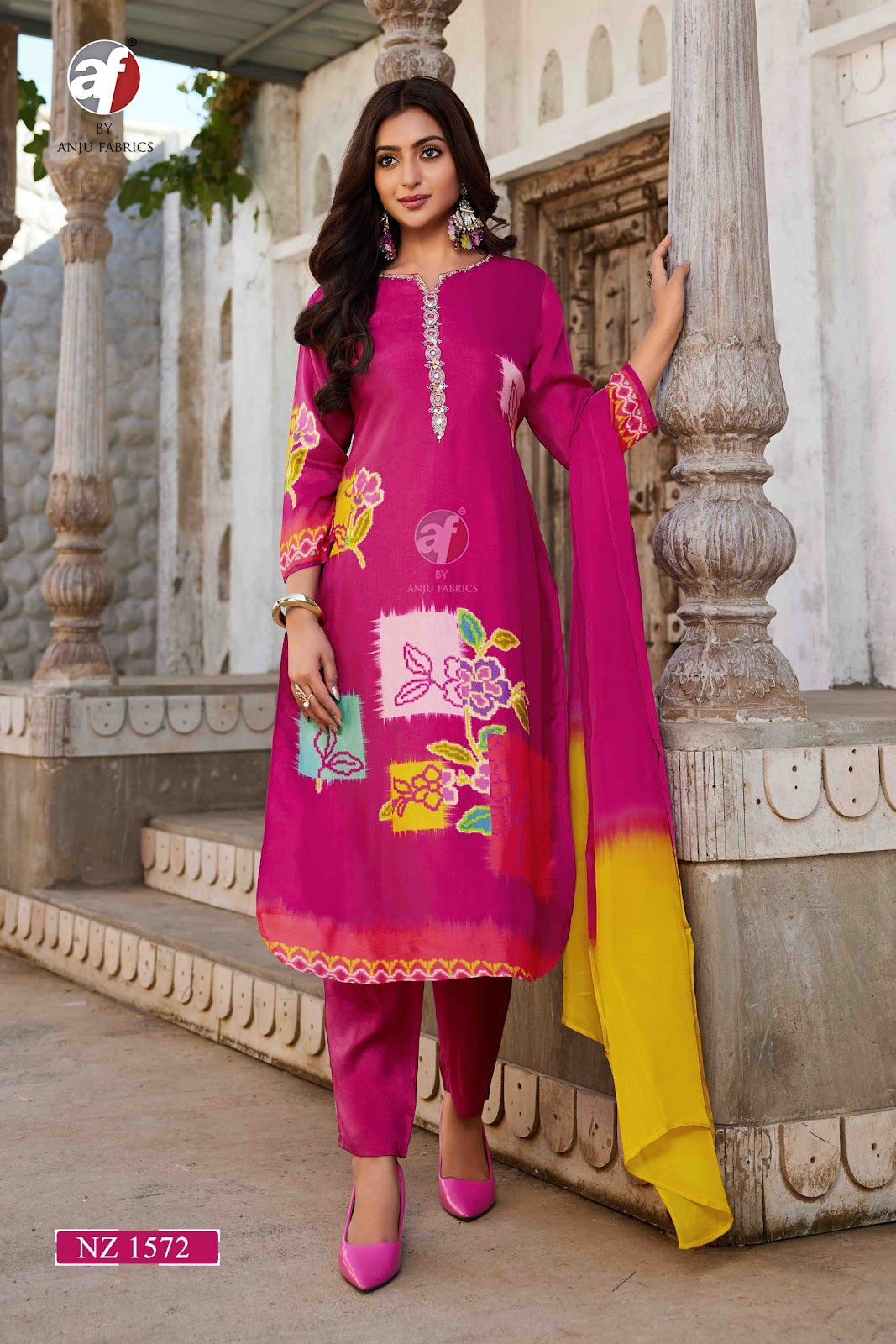 Nz 1572 Af Dola Silk Readymade Pant Style Suits Supplier India