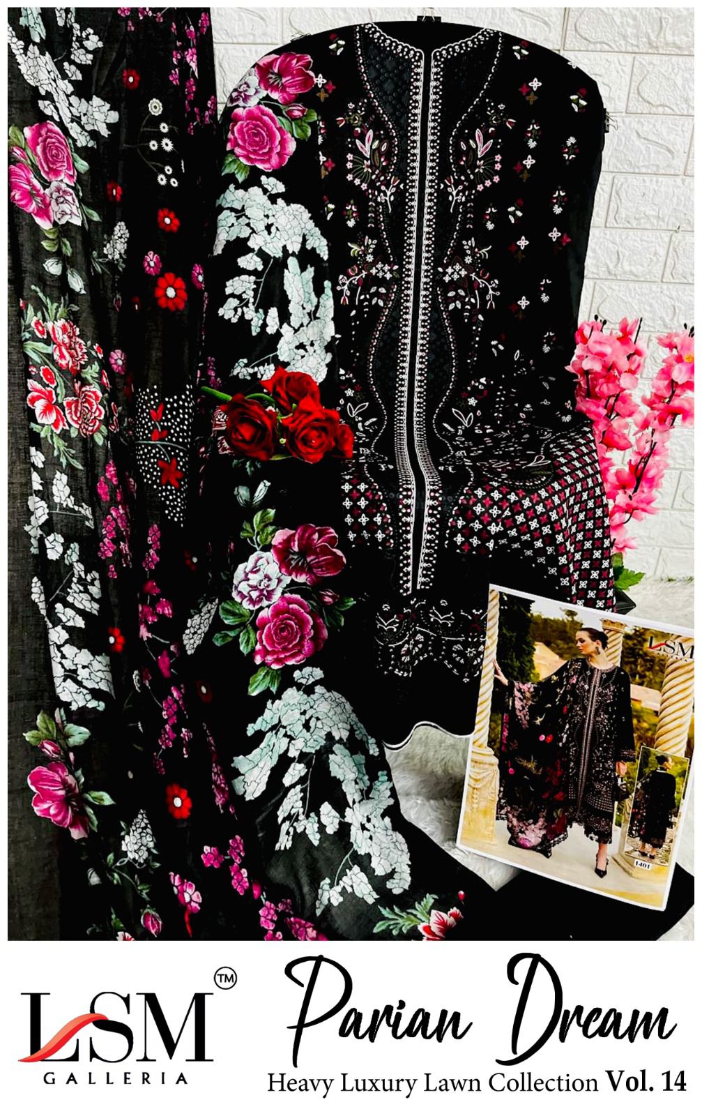 Parian Dream Vol 14 Luxury Lawn Collection Lsm Galleria Karachi Salwar Suits Manufacturer