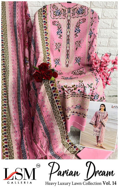 Parian Dream Vol 14 Luxury Lawn Collection Lsm Galleria Karachi Salwar Suits Manufacturer