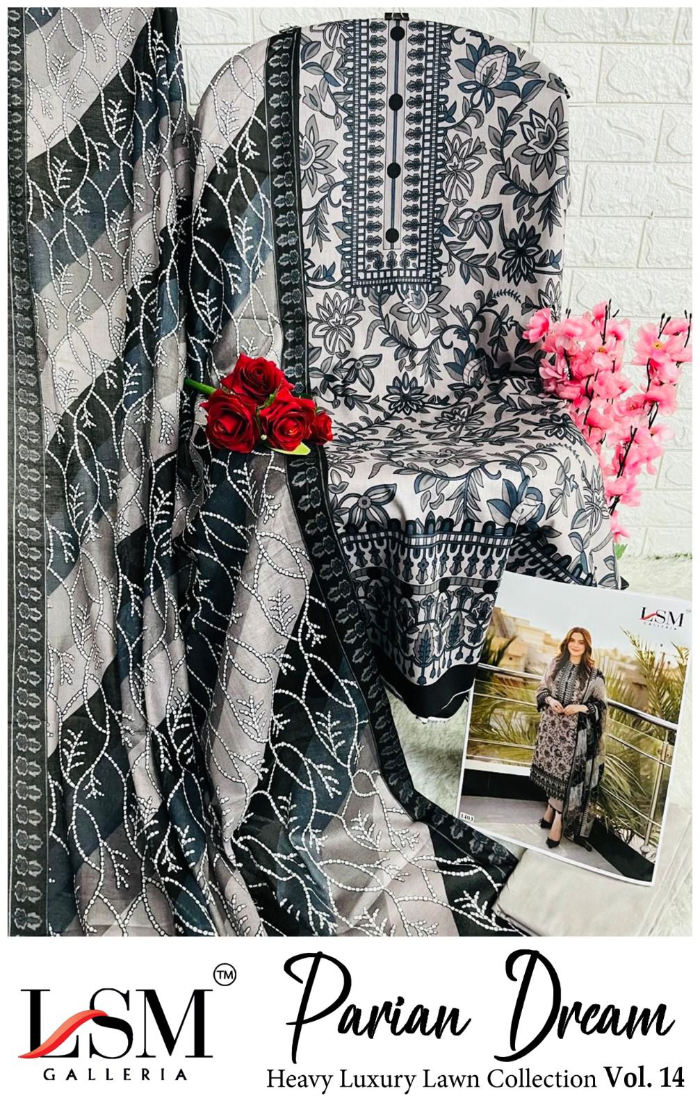 Parian Dream Vol 14 Luxury Lawn Collection Lsm Galleria Karachi Salwar Suits Manufacturer