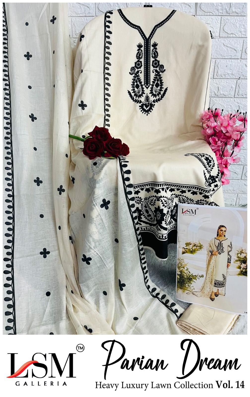 Parian Dream Vol 14 Luxury Lawn Collection Lsm Galleria Karachi Salwar Suits Manufacturer