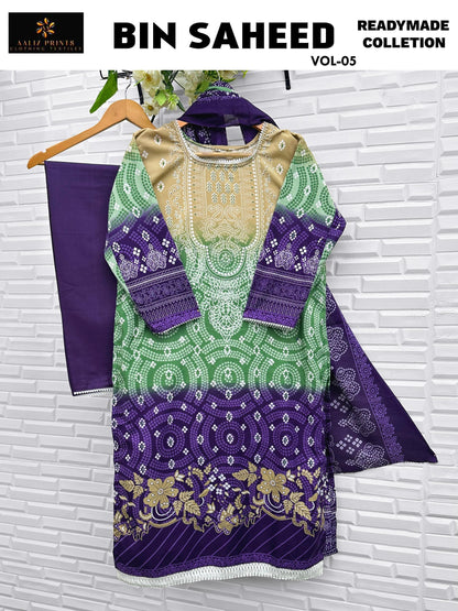 Bin Saheed Vol 5 Nx Aaliz Prints Soft Cotton Open Pic Karachi Readymade Suits Supplier Gujarat
