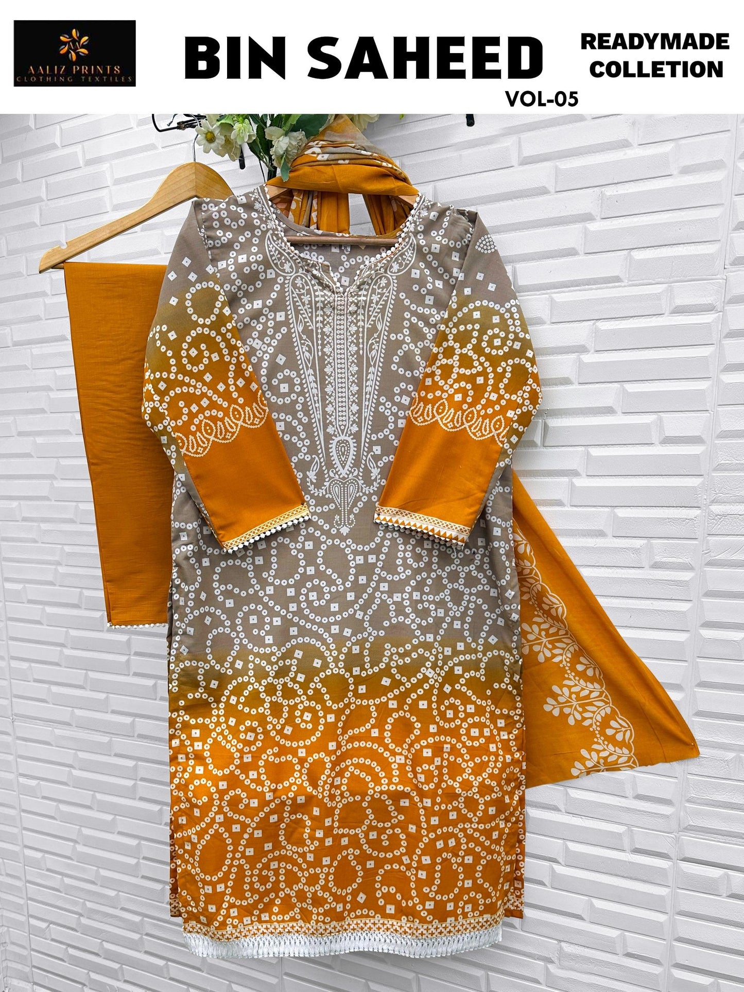 Bin Saheed Vol 5 Nx Aaliz Prints Soft Cotton Open Pic Karachi Readymade Suits Supplier Gujarat
