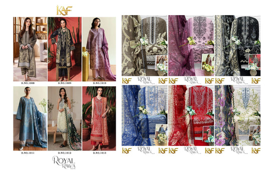 Royal Rawa Vol 1 Kaf Mix Cotton Open Photo Karachi Salwar Suits Supplier Gujarat