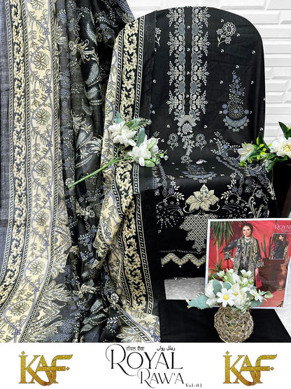 Royal Rawa Vol 1 Kaf Mix Cotton Open Photo Karachi Salwar Suits Supplier Gujarat
