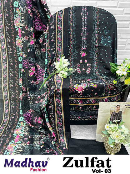 Zulfat Vol 3 Madhav Fashion Lawn Cotton Open Pics Karachi Salwar Suits Manufacturer