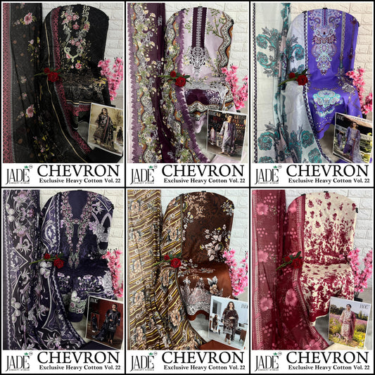 Chevron Vol 22 Jade Cotton Open Pic Karachi Salwar Suits Wholesaler Ahmedabad