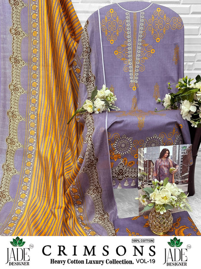 Crimsons Vol 19 Jade Designer Lawn Cotton Open Pic Karachi Salwar Suits Wholesaler Gujarat