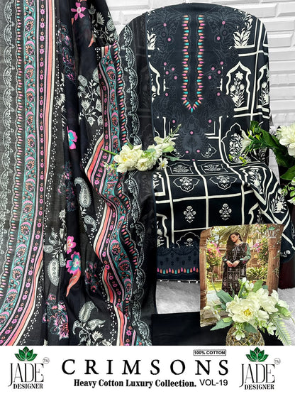 Crimsons Vol 19 Jade Designer Lawn Cotton Open Pic Karachi Salwar Suits Wholesaler Gujarat