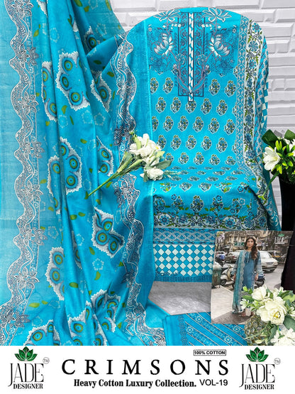 Crimsons Vol 19 Jade Designer Lawn Cotton Open Pic Karachi Salwar Suits Wholesaler Gujarat