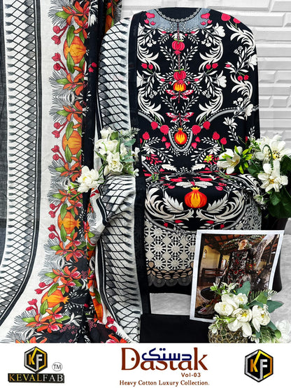 Dastak Vol 3 Keval Fab Lawn Cotton Open pic Karachi Salwar Suits Supplier India