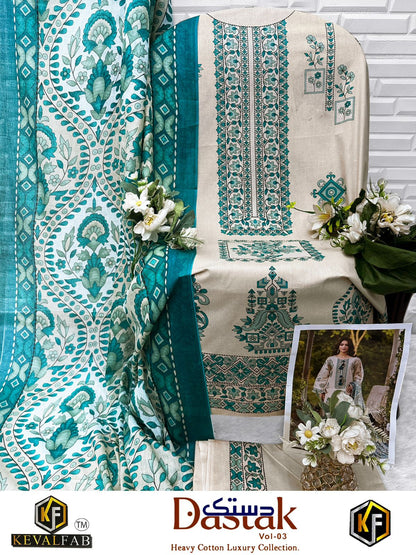 Dastak Vol 3 Keval Fab Lawn Cotton Open pic Karachi Salwar Suits Supplier India