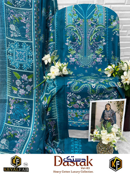 Dastak Vol 3 Keval Fab Lawn Cotton Open pic Karachi Salwar Suits Supplier India