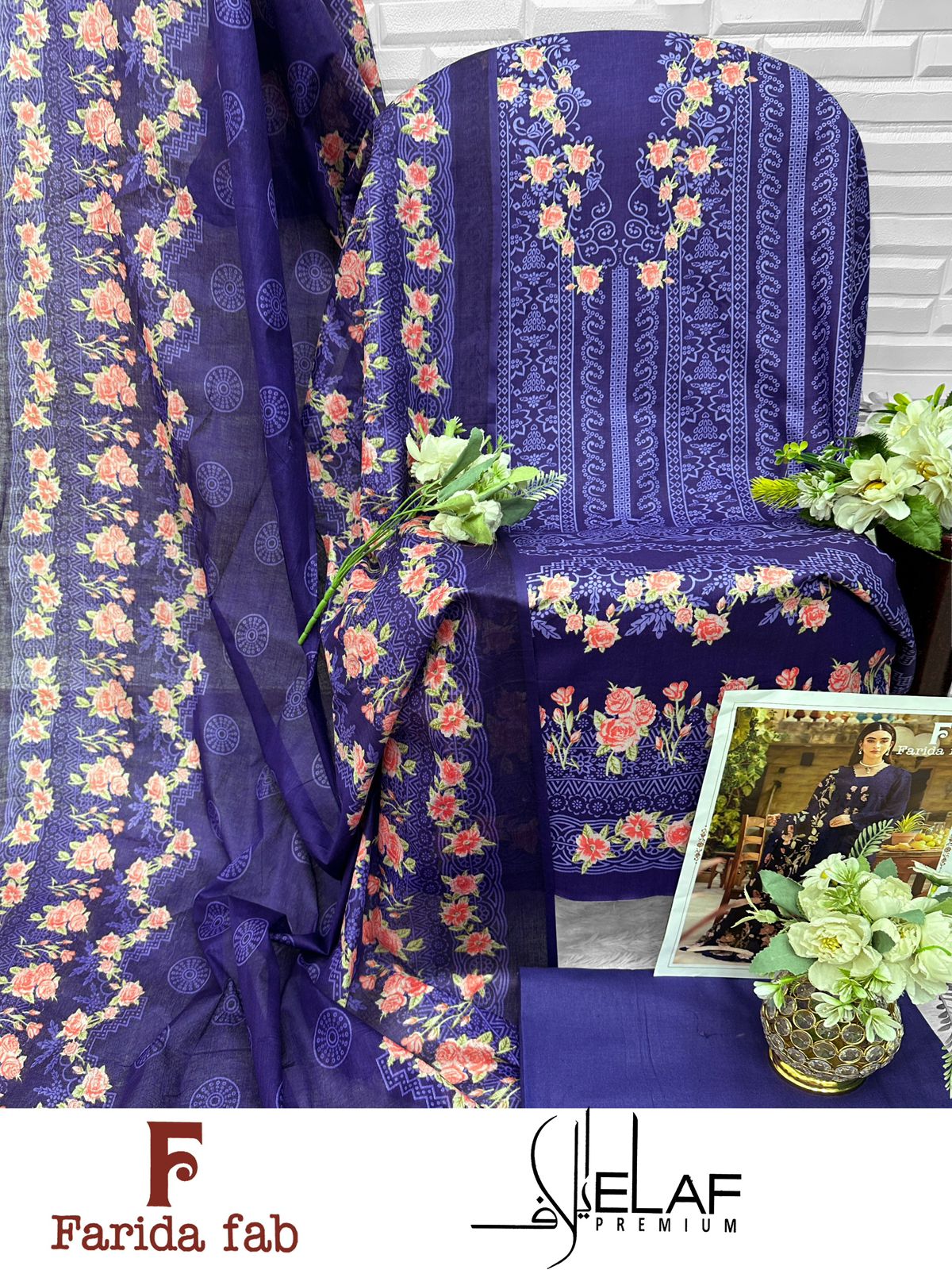 Elaf Premium Farida Fab Lawn Cotton Open Images Karachi Salwar Suits Wholesaler