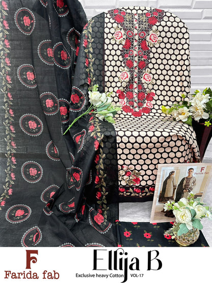 Ellija B Vol 17 Farida Fab Lawn Cotton Open Photo Karachi Salwar Suits Exporter