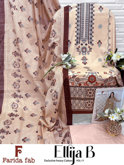 Ellija B Vol 17 Farida Fab Lawn Cotton Open Photo Karachi Salwar Suits Exporter