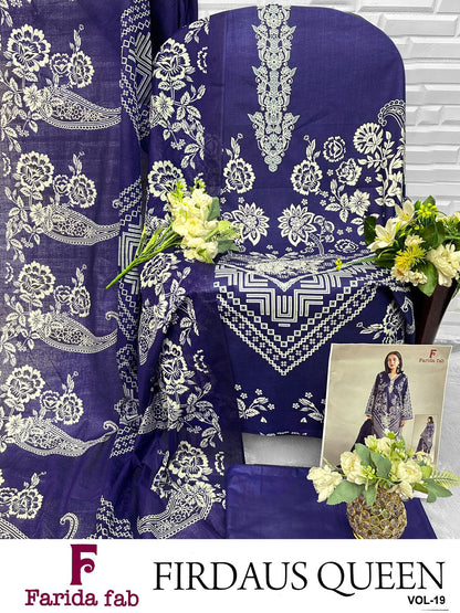 Firdaus Queen Vol 19 Farida Fab Mix Cotton OPEN PIC Karachi Salwar Suits Wholesale Rate