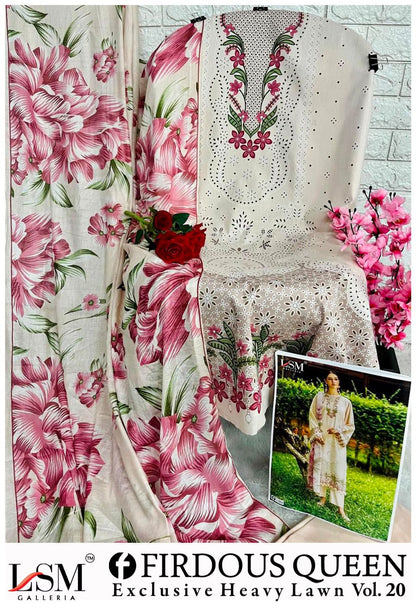 Firdous Queen Vol 20 Lsm Galleria Lawn Cotton Open Pic Karachi Salwar Suits Supplier
