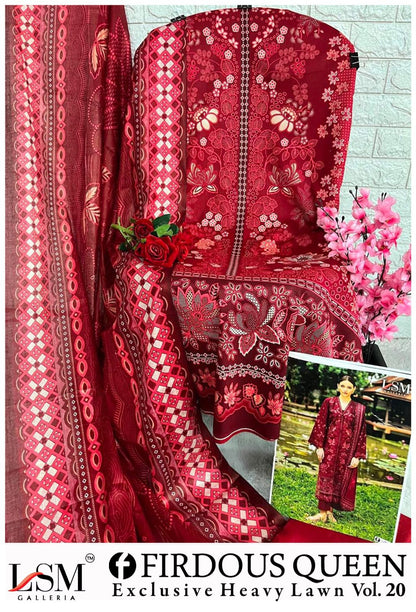 Firdous Queen Vol 20 Lsm Galleria Lawn Cotton Open Pic Karachi Salwar Suits Supplier