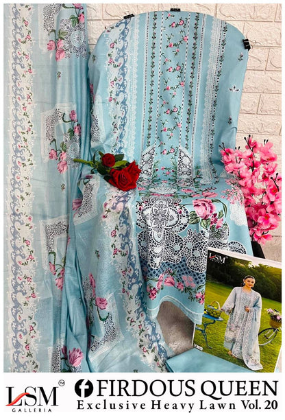 Firdous Queen Vol 20 Lsm Galleria Lawn Cotton Open Pic Karachi Salwar Suits Supplier