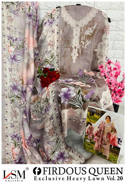 Firdous Queen Vol 20 Lsm Galleria Lawn Cotton Open Pic Karachi Salwar Suits Supplier