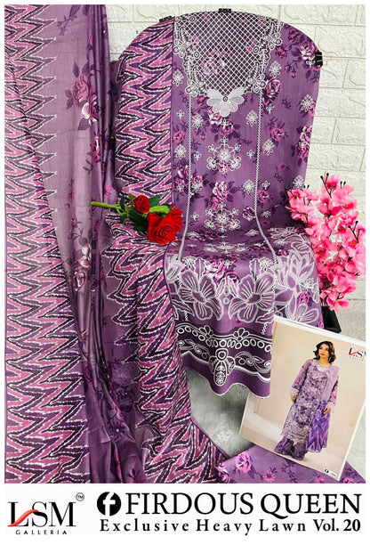 Firdous Queen Vol 20 Lsm Galleria Lawn Cotton Open Pic Karachi Salwar Suits Supplier