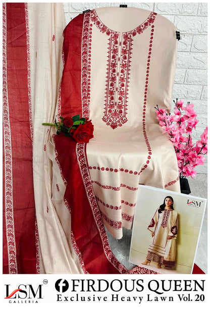 Firdous Queen Vol 20 Lsm Galleria Lawn Cotton Open Pic Karachi Salwar Suits Supplier