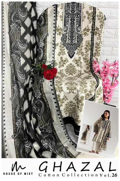 Ghazal Vol 26 House Of Mist Mix Cotton Open Pic Karachi Salwar Suits Supplier Ahmedabad