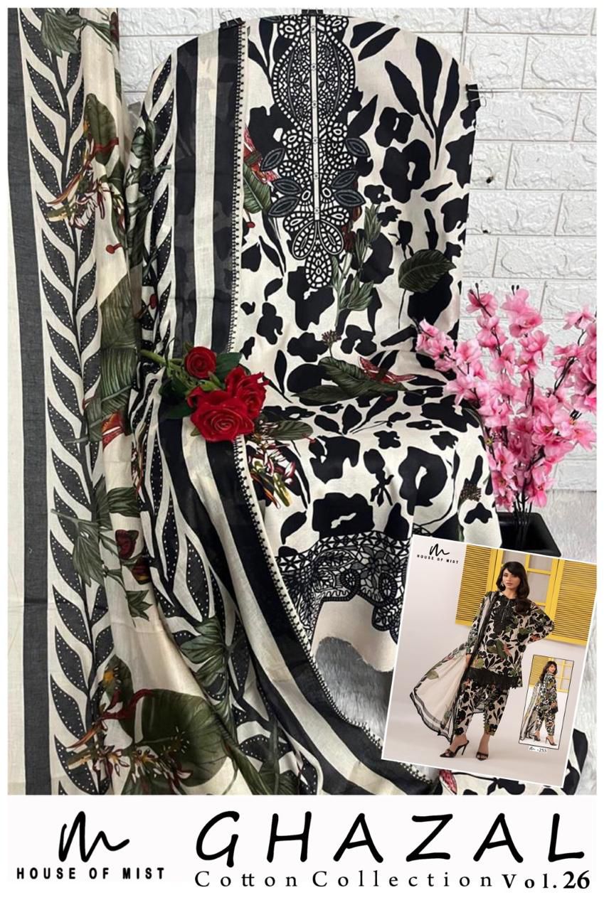 Ghazal Vol 26 House Of Mist Mix Cotton Open Pic Karachi Salwar Suits Supplier Ahmedabad