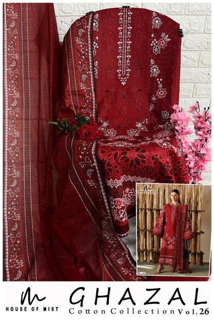 Ghazal Vol 26 House Of Mist Mix Cotton Open Pic Karachi Salwar Suits Supplier Ahmedabad