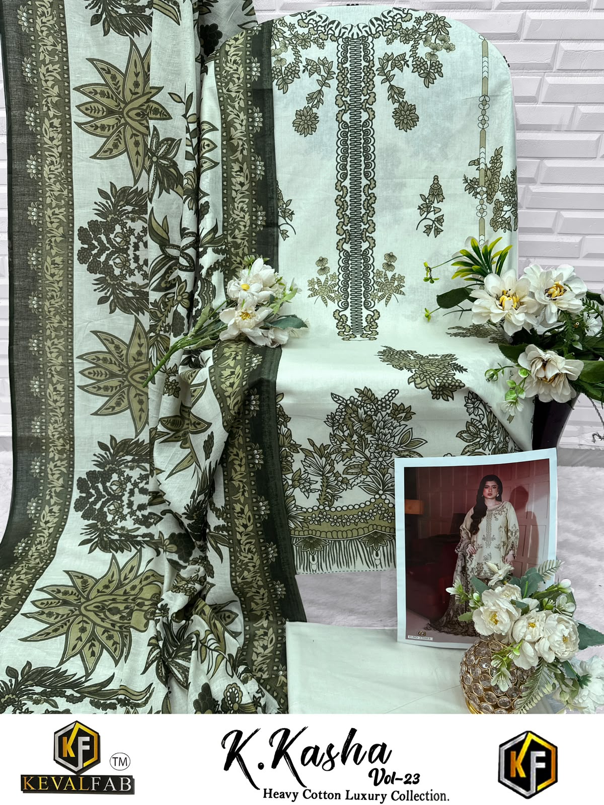 K Kasha Vol 23 Keval Fab Mix Cotton Open pic Karachi Salwar Suits Manufacturer Ahmedabad