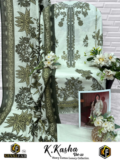 K Kasha Vol 23 Keval Fab Mix Cotton Open pic Karachi Salwar Suits Manufacturer Ahmedabad
