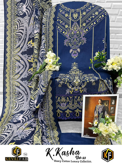 K Kasha Vol 23 Keval Fab Mix Cotton Open pic Karachi Salwar Suits Manufacturer Ahmedabad