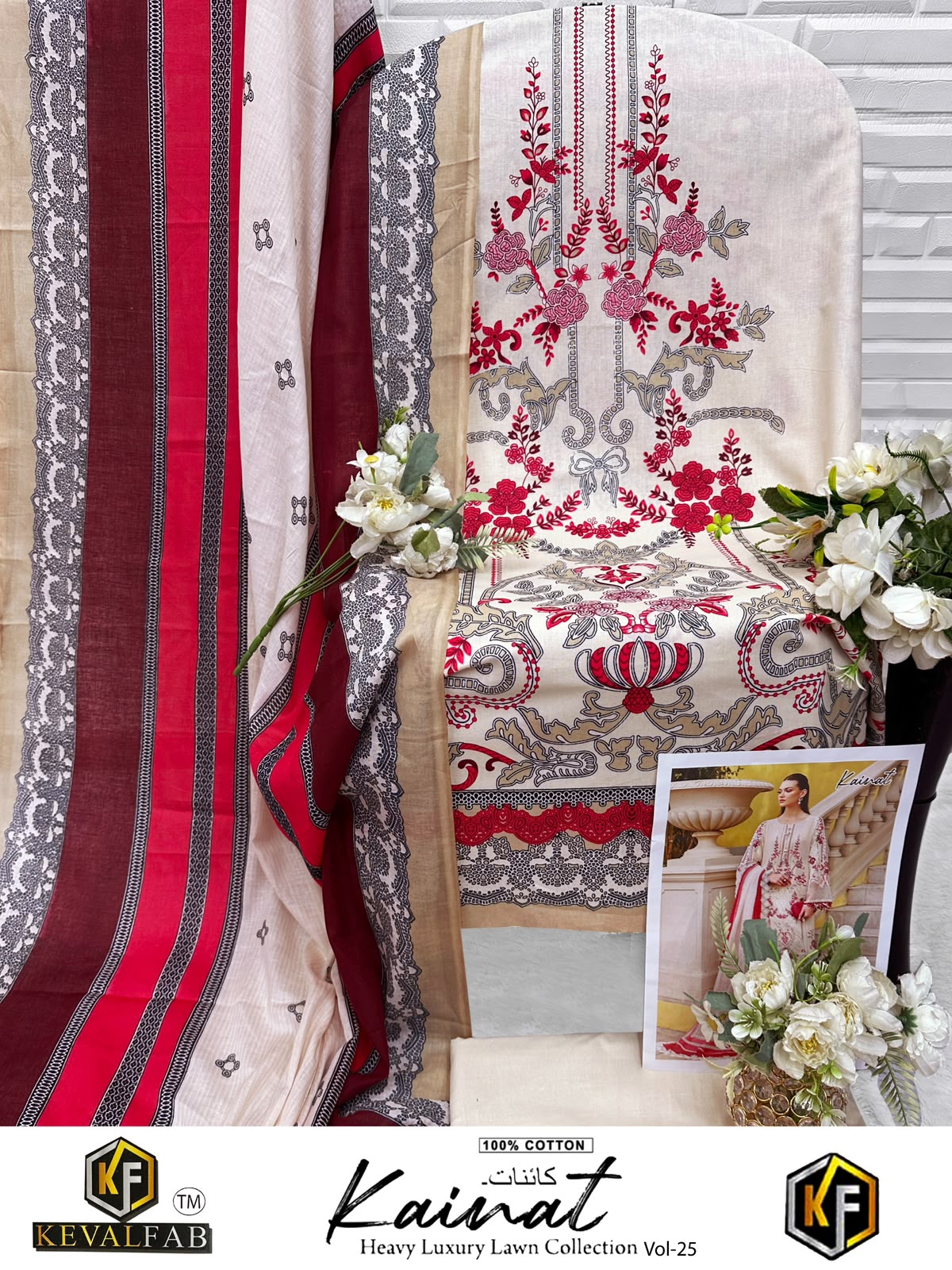 Kainat Vol 25 Keval Fab Mix Cotton Open Pic Karachi Salwar Suits Wholesaler Gujarat