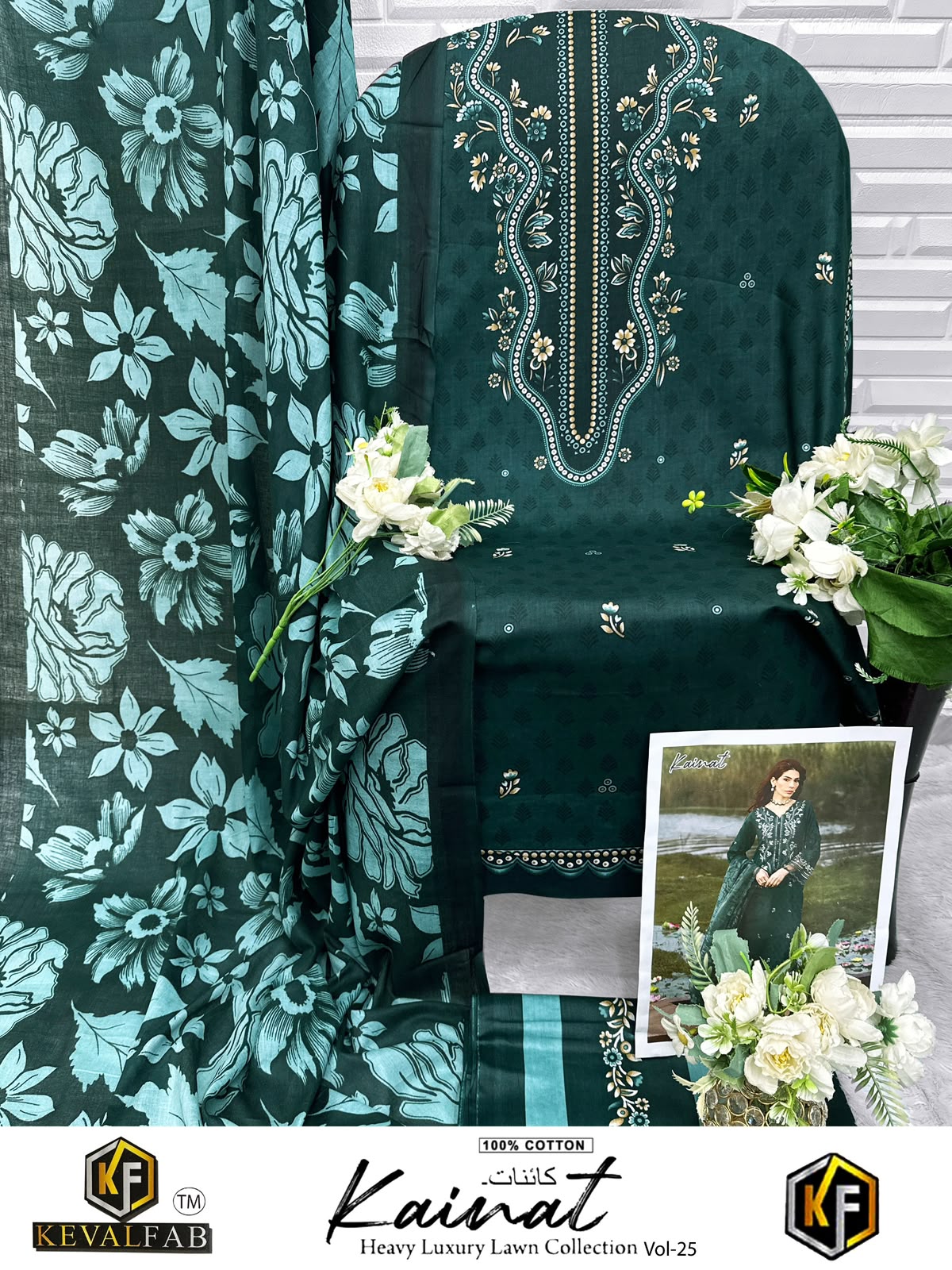 Kainat Vol 25 Keval Fab Mix Cotton Open Pic Karachi Salwar Suits Wholesaler Gujarat