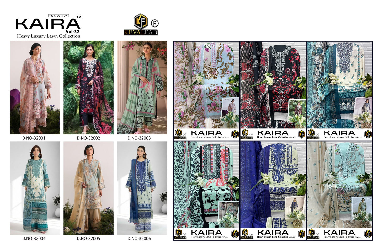 Kaira Vol 32 Keval Fab Lawn Cotton Open Images Karachi Salwar Suits Exporter Gujarat
