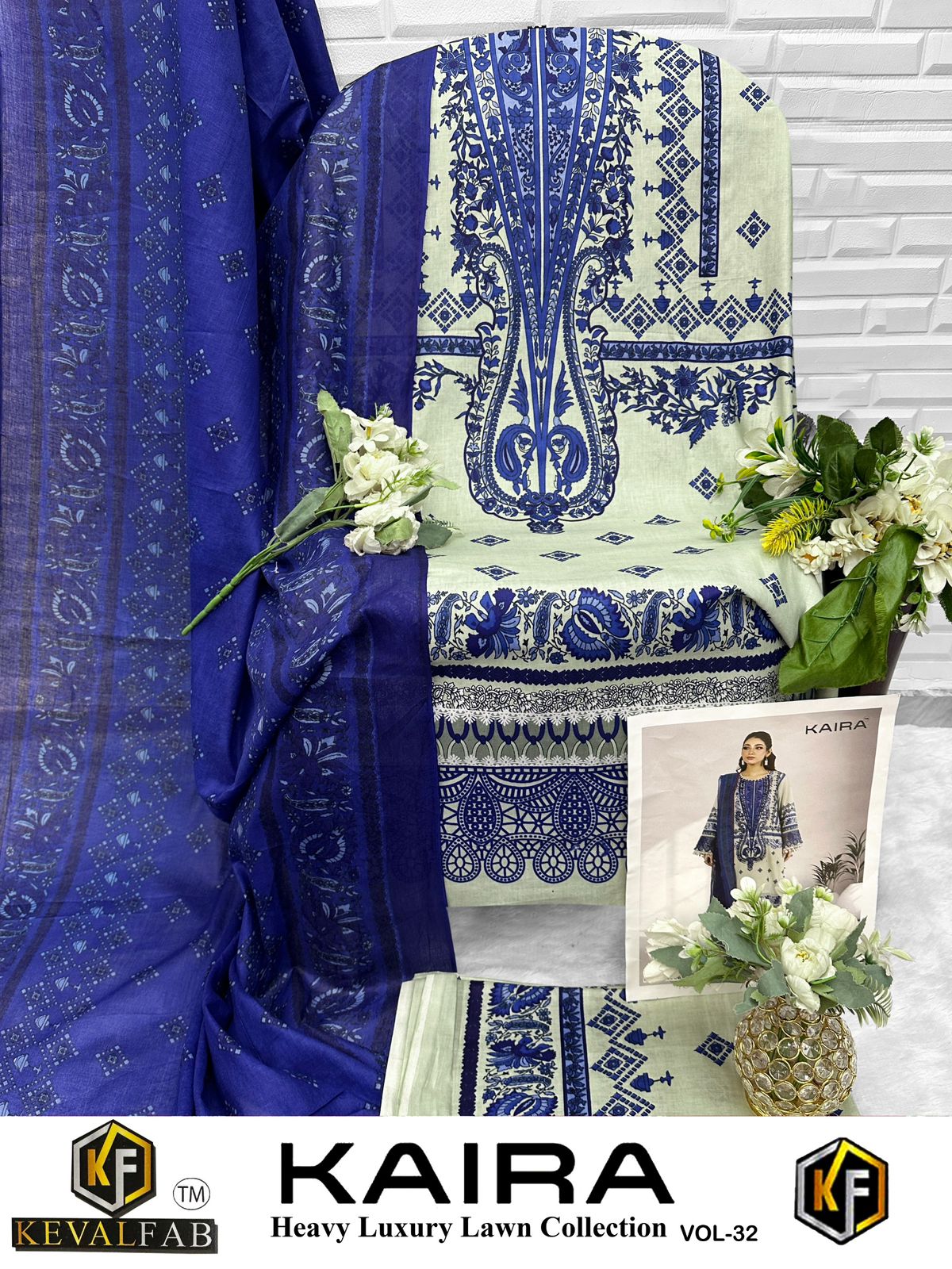 Kaira Vol 32 Keval Fab Lawn Cotton Open Images Karachi Salwar Suits Exporter Gujarat