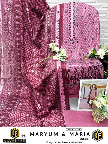 Maryum And Maria Vol 20 Keval Fab Cotton Open Pic Karachi Salwar Suits Wholesaler Ahmedabad