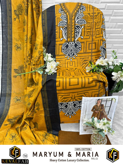 Maryum And Maria Vol 21 Keval Fab Mix Cotton Open Pic Karachi Salwar Suits Supplier India