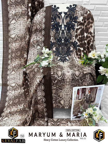 Maryum And Maria Vol 21 Keval Fab Mix Cotton Open Pic Karachi Salwar Suits Supplier India
